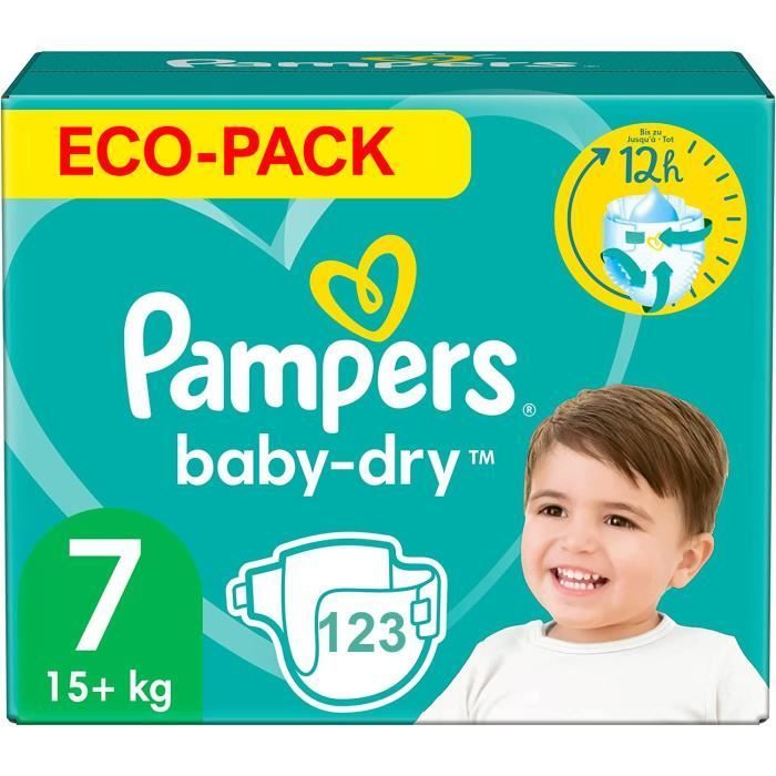 PAMPERS BABY-DRY TAILLE 7 123 COUCHES