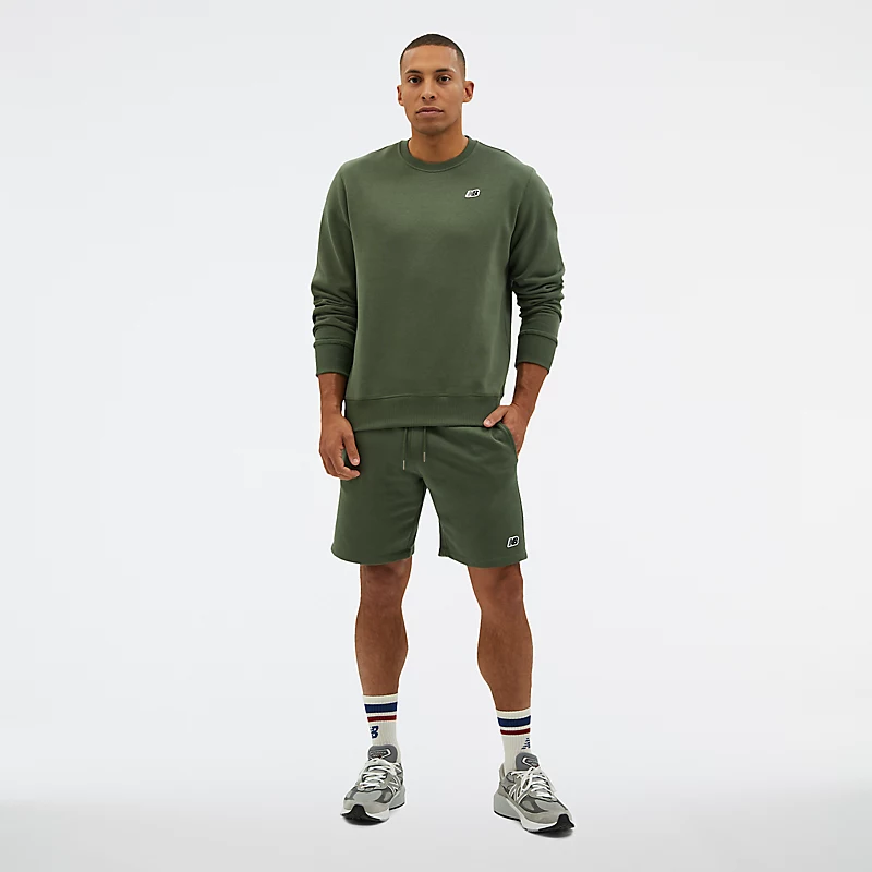 Moletom Homme NB Small Logo Crew - VERDE OLIVA ESCURO