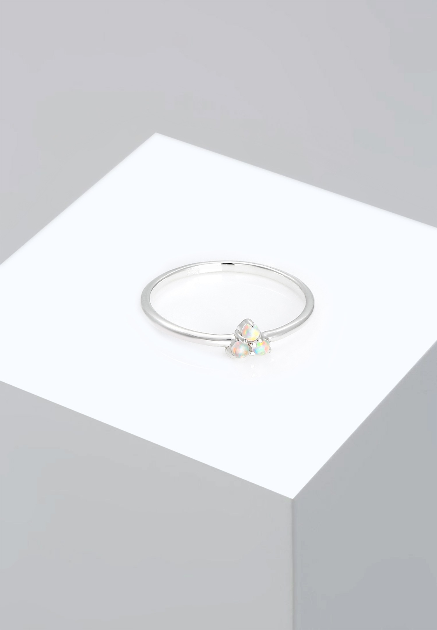 Elli Cercle Géo Tendance Opale 925 Argent