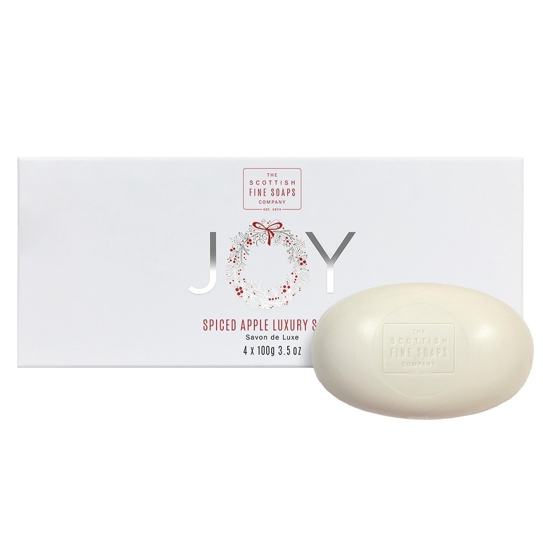 Škotski fini sapuni Handcreme Joy – Apfelseife mit Gewürzduft – 4 x 100 g