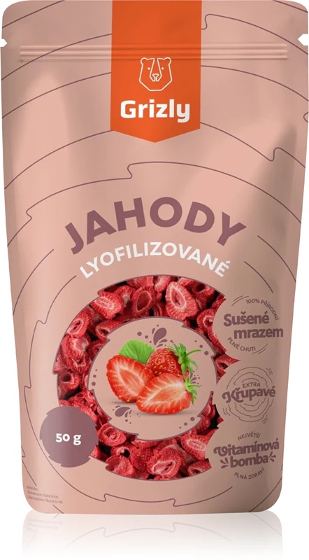 Grizly liofilizuotos braškės liofilizuoti vaisiai