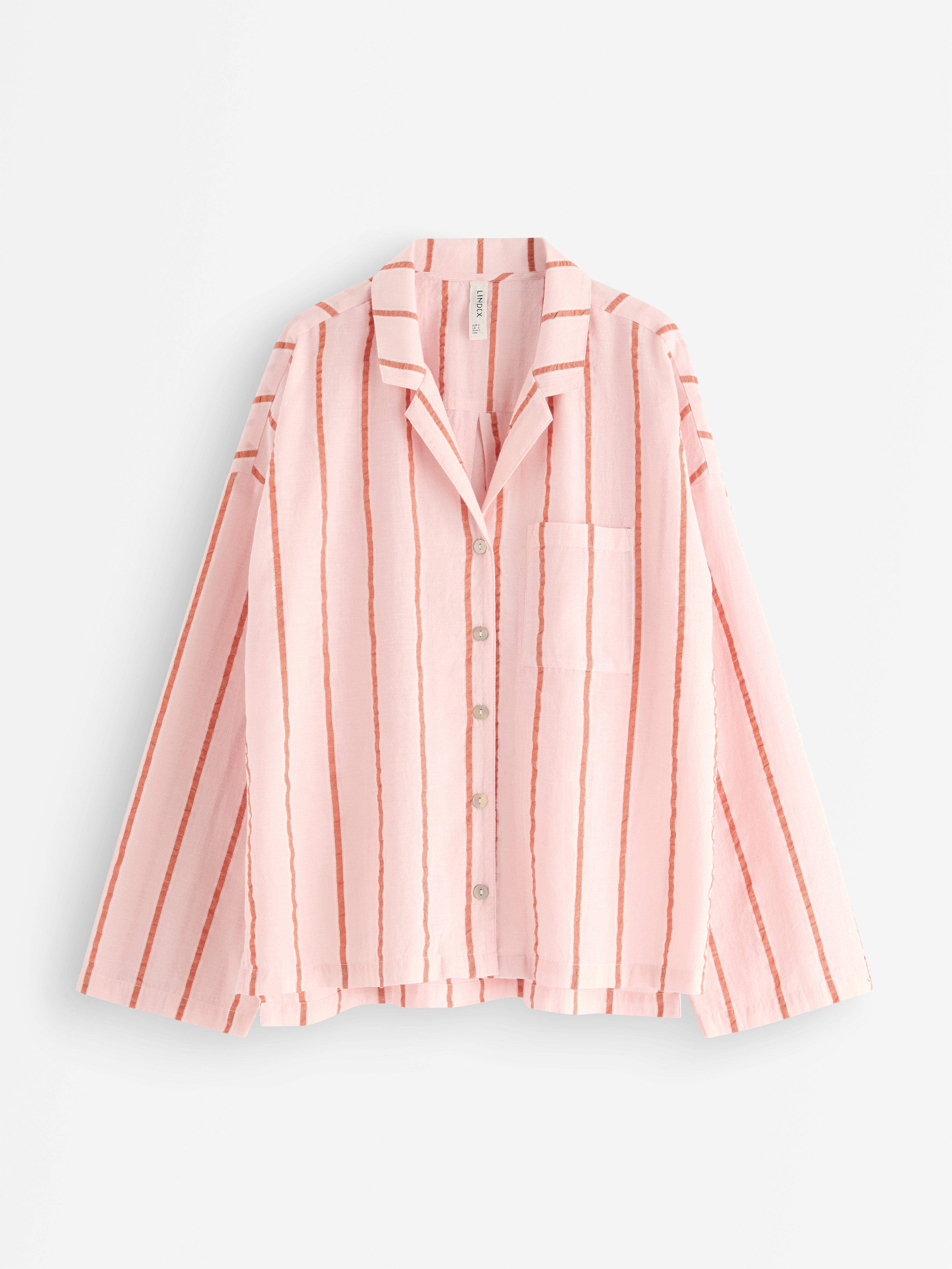 Nattskjorta i bäckebölja Light Pink