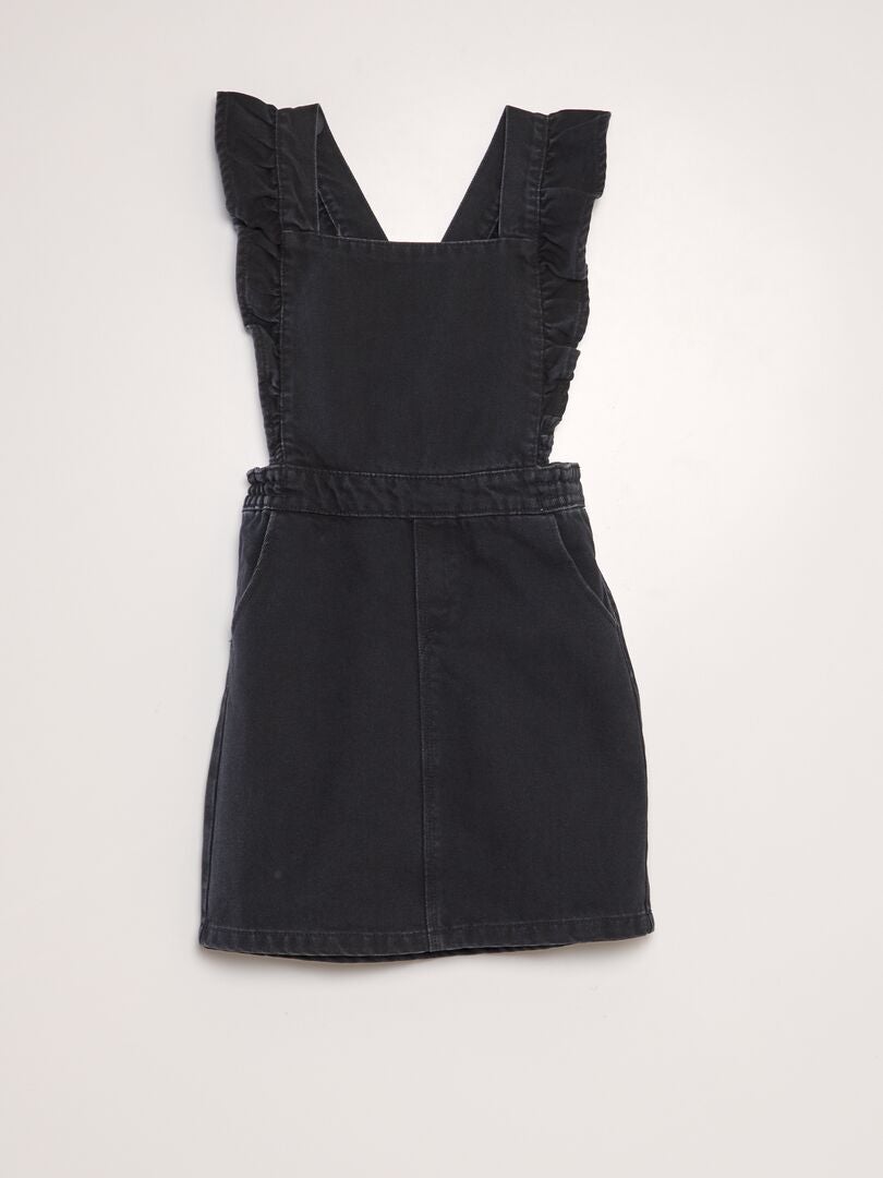 Vestido peto vaquero - NEGRO