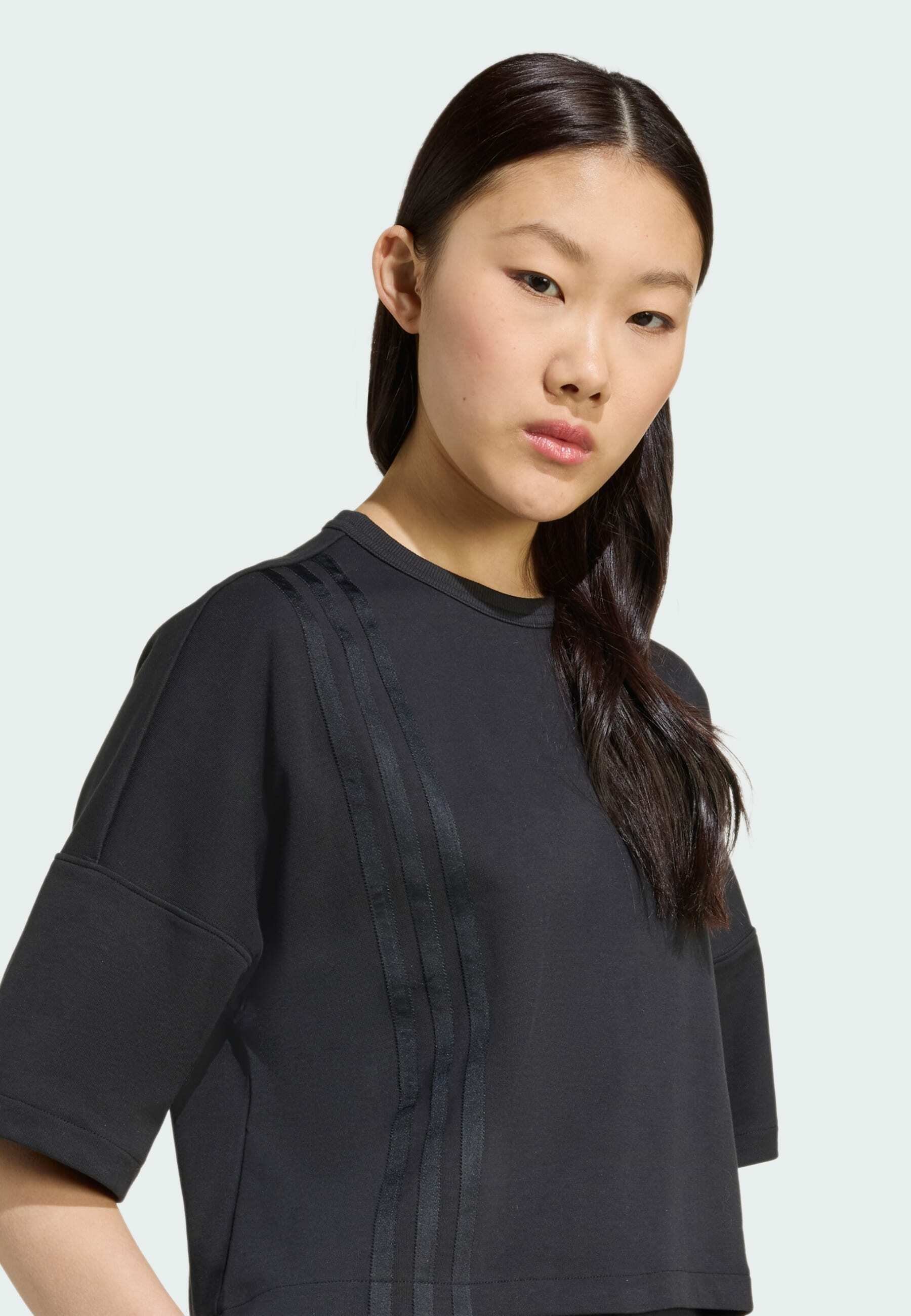 adidas Originals OFF PLACED STRIPES - T-shirt met print - zwart
