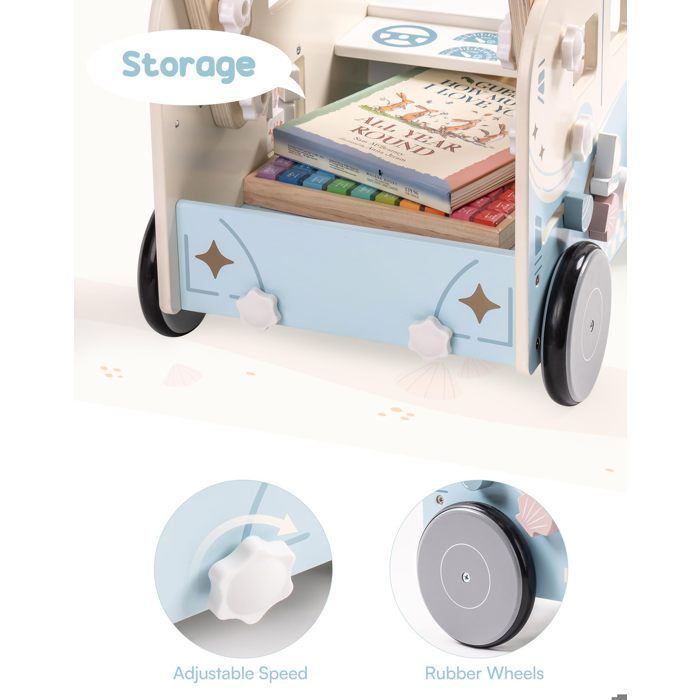 Girello per bambini - ROBOTIME ROBUD Trattore in legno per bambini - Autobus delle vacanze