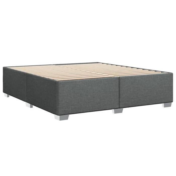 Cama de madera gris de 200 x 200 cm - Estable y duradera - Estructura de cama - Colchón no incluido - Tela gris oscuro de 200 x 200 cm 001_910424