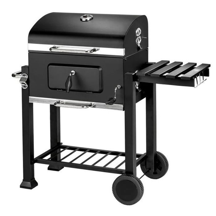 KEDIA Mobiele Buitenbarbecue, Zwart, Metaal, Op Verrijdbaar, Buiten in de Tuin, Houtskool, Draagbaar