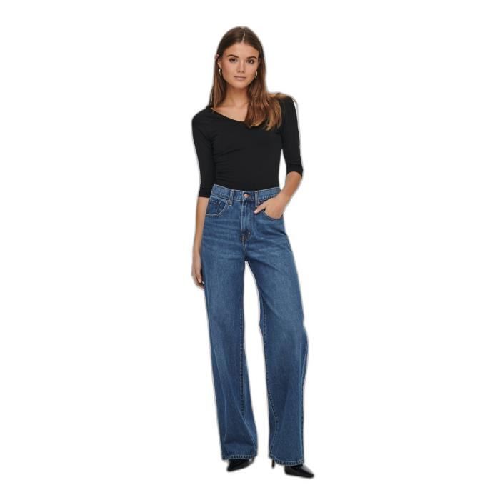 Women's Jeans Only Licence ONLHOPE - medium blue denim, high waist, wide leg 29x34