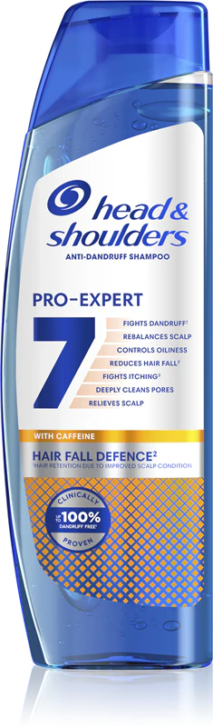 Šampón proti lupinám a vypadávaniu vlasov Head & Shoulders Pro-Expert 7 Hair Fall Defense s kofeínom
