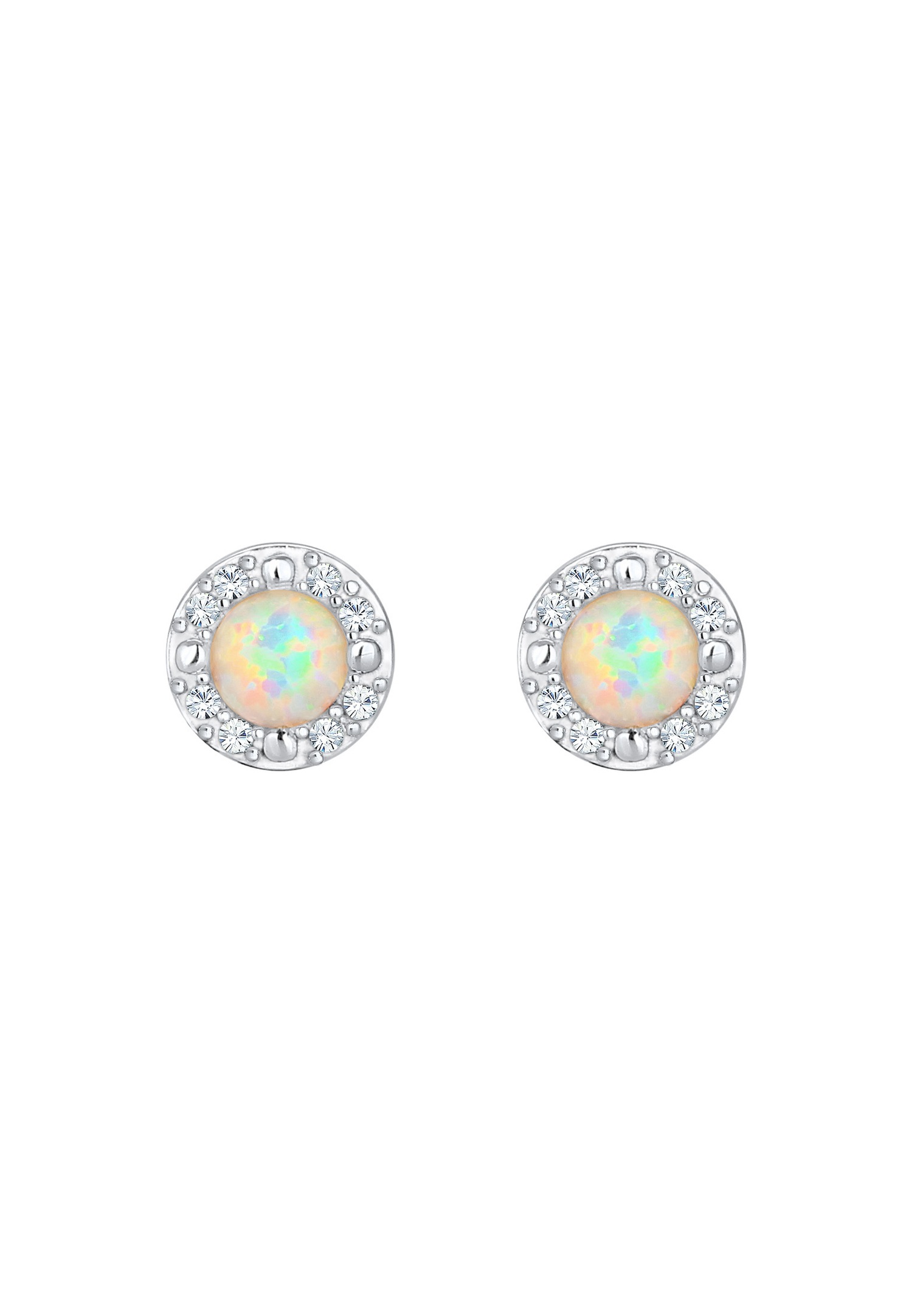 Elli PREMIUM Opal Cristaux Clous d'Oreilles Femme - (925/1000) Argent