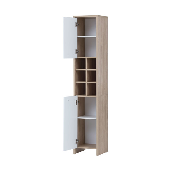 Fano 340 hoge kast, licht eiken/krijtwit