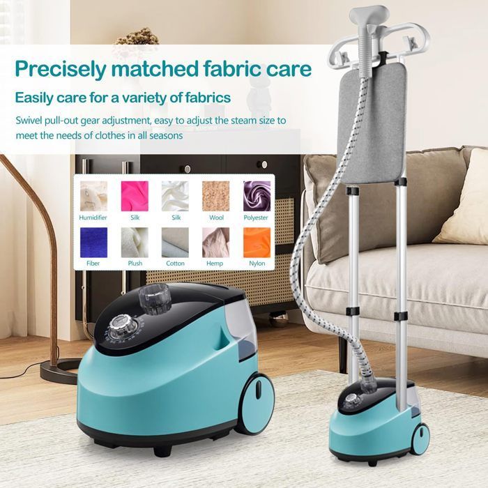 Vertical Garment Steamer 1.5L with 11 Steam Functions, Clothes Steamer, Steam Brush for All Types of Fabrics - 2000W