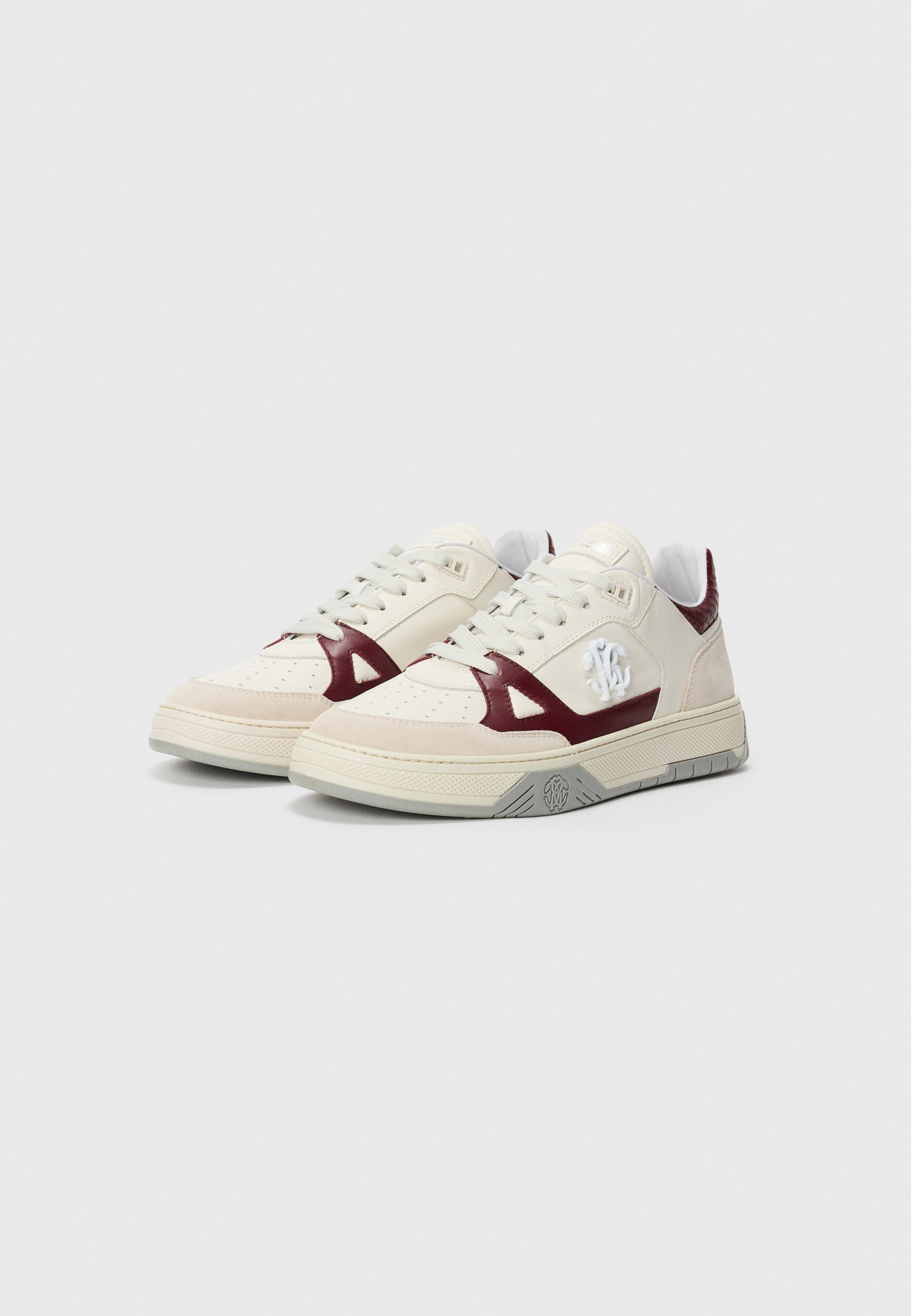 Roberto Cavalli MILANO - Sneakers - bianco sporco/bordeaux
