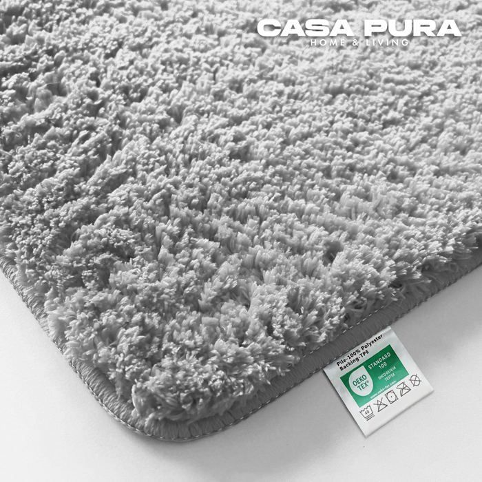 Alfombrilla de baño Sky Plain color gris plateado, 70 x 120 cm