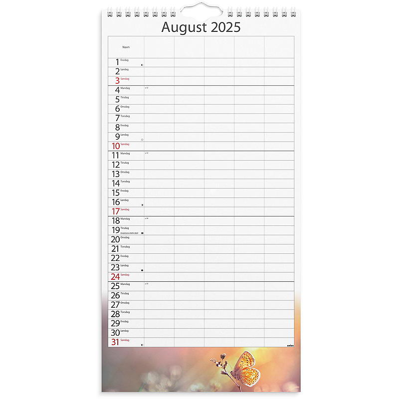 Wandkalender familie seizoenen 2025