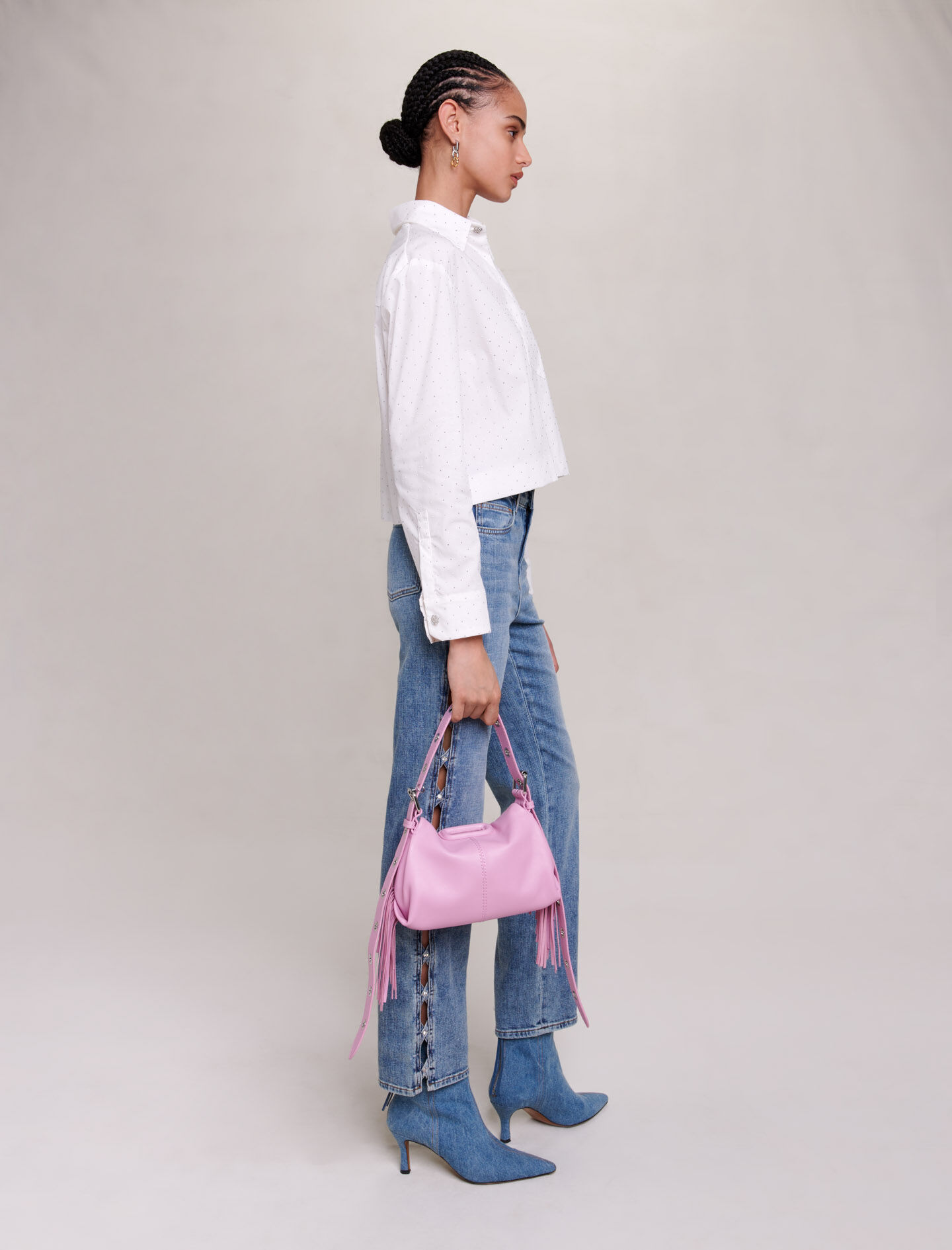 Shirt met strasssteentjes - Wit