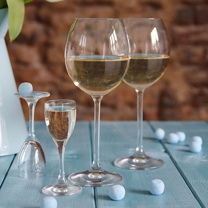 Krosno Petite Verre à Vin Blanc en Cristal - Lot de 6 Verres - 280 ml - Collection Venezia - Lavable au Lave-Vaisselle