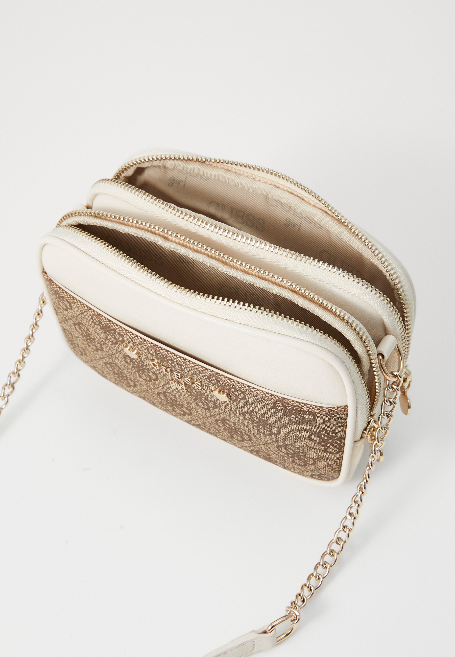 Guess schoudertas - beige/wit