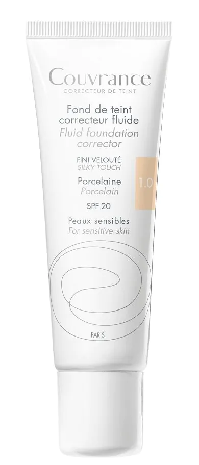 Avène Couvrance Fluid korygujący SPF20, Porcelanowy 1.0