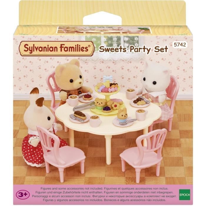 Il tavolo del tè - SYLVANIAN FAMILIES - 5742 - Tovaglietta con sedie, piatti e pasticcini
