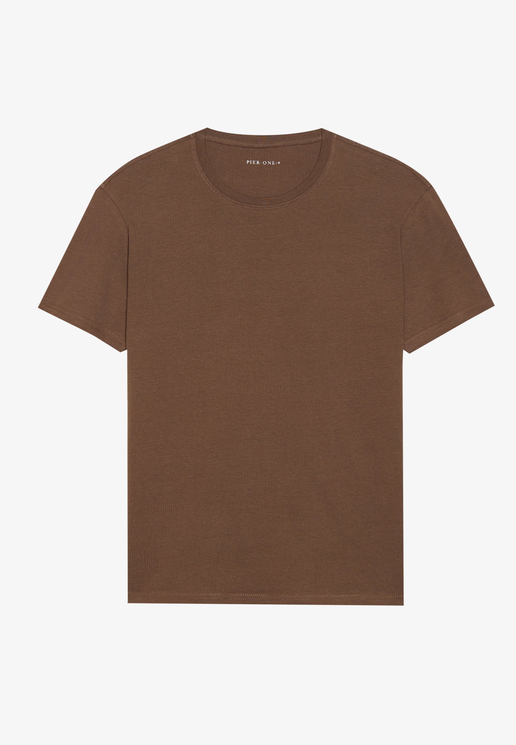 Pier One 5-pack - Basic T-shirt - bordeaux/lichtgrijs/bruin