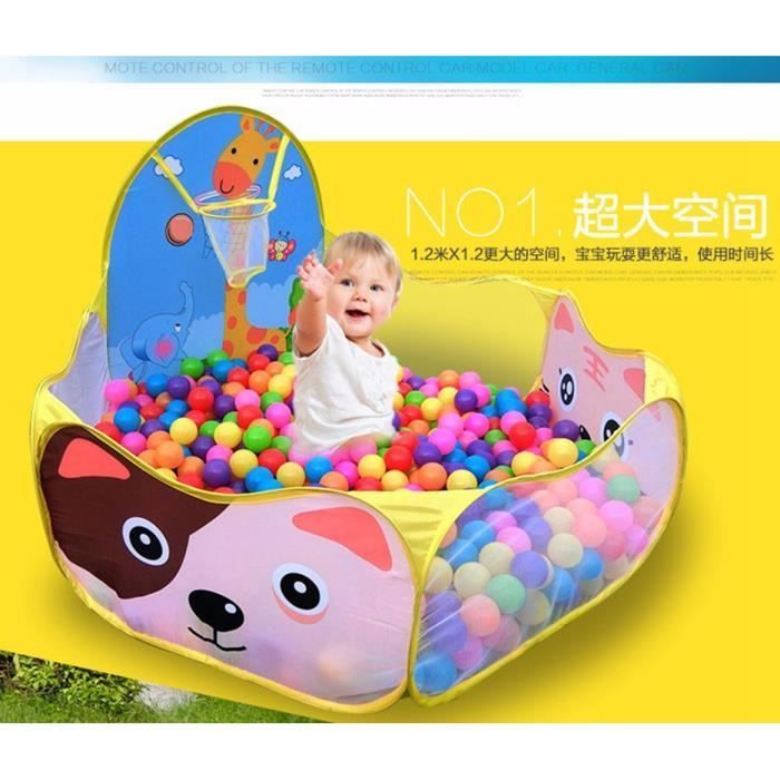 Pink ball pit with basket - SANLIN BEANS - Playpen - Dot - Plastic - Size 120