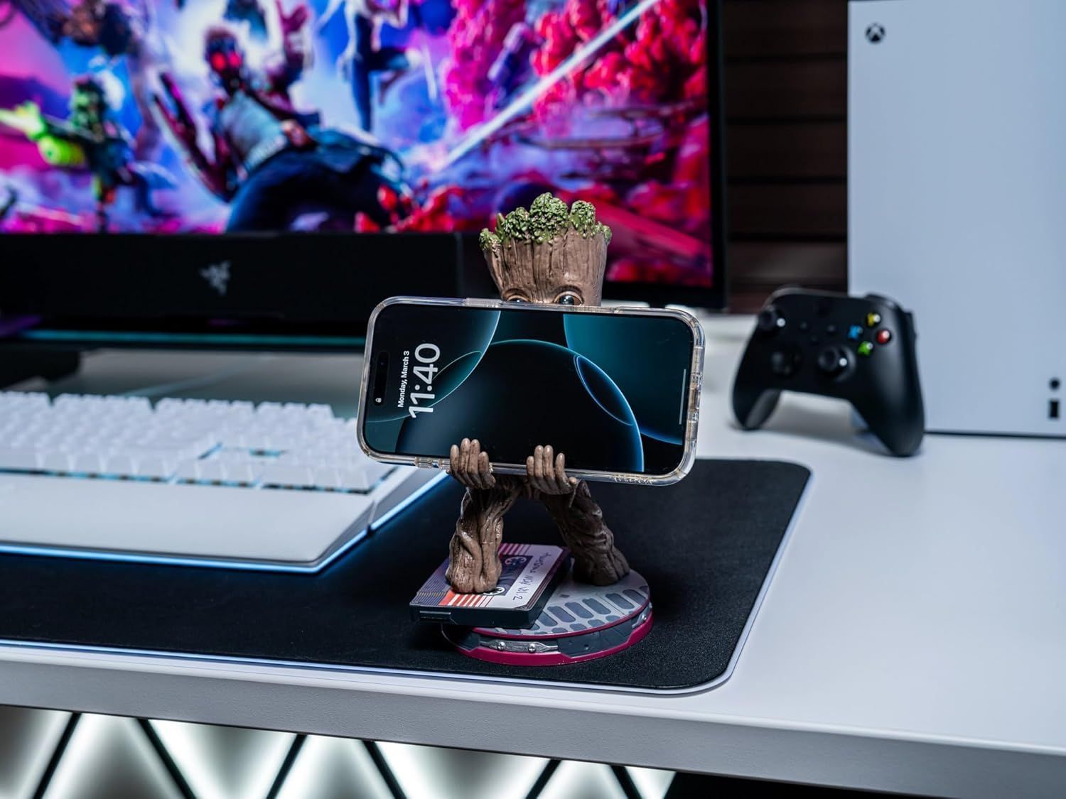 Statuetta del giovane Groot dei Guardiani della Galassia Marvel - EXQUISITE GAMING - Cable Guys - Supporto per auricolari o piccolo accessorio