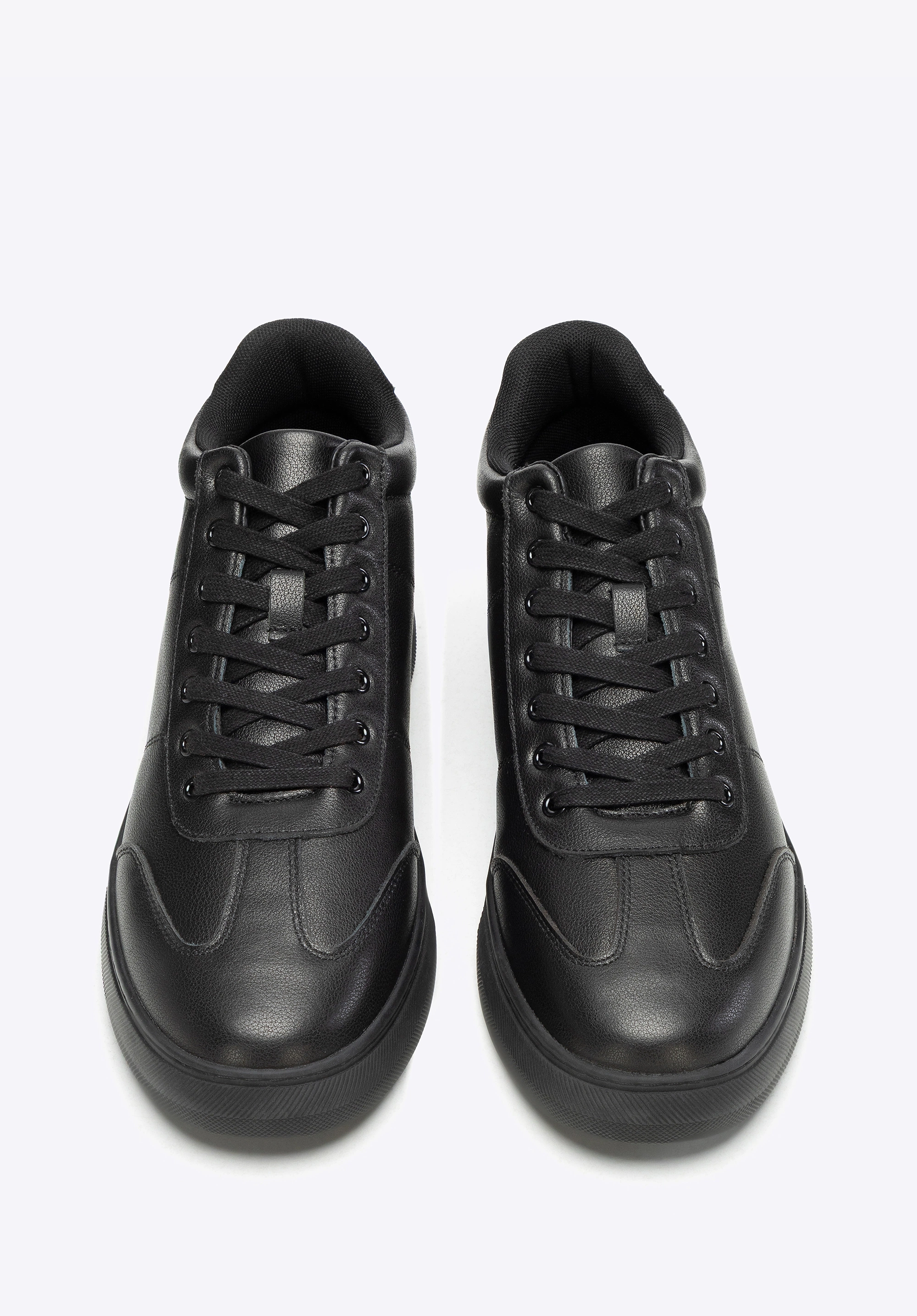 Męskie sneakersy z naturalnej skóry licowej czarne