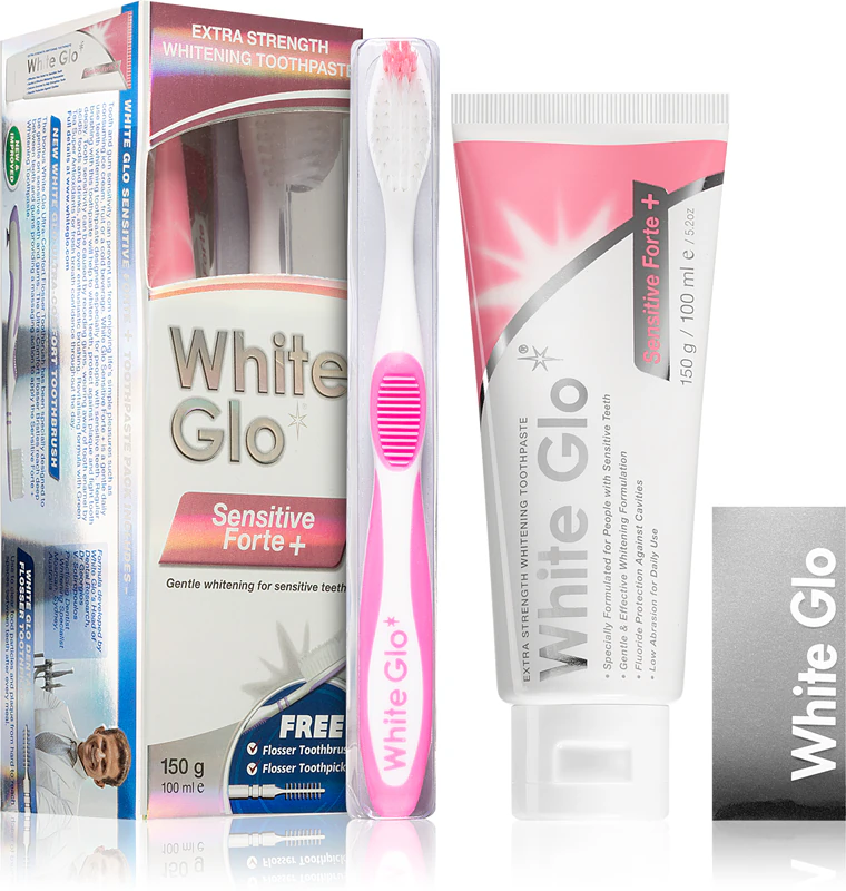 Kit de cuidados dentais White Glo Sensitive Forte