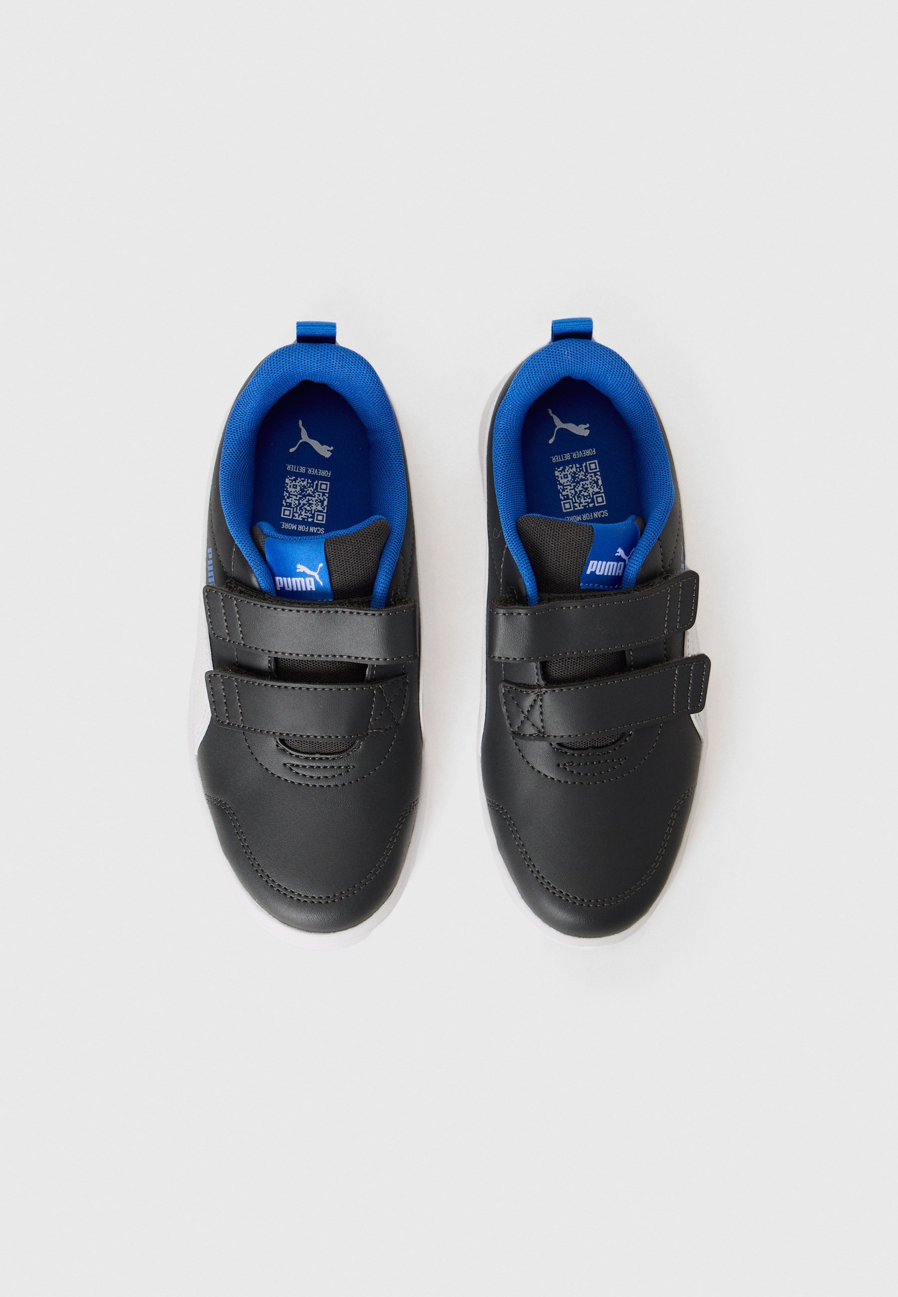 Puma COURTFLEX V3 UNISEX - Hardloopschoenen voor op de weg - donkergrijs/wit/zwart bergblauw