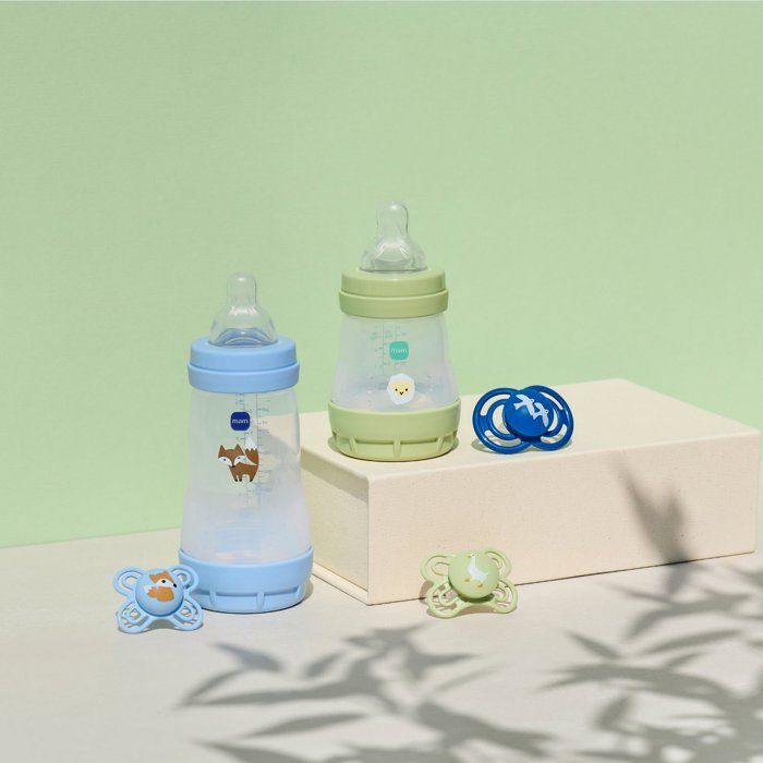 Conjunto de 2 Mamadeiras - MAM - Easy Start - Anticólica - 160 ml - Bico Tamanho 1 - Oceano + Areia