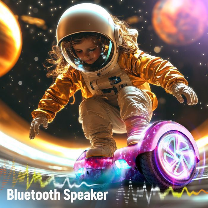 6,5 inch elektrische hoverboard, LED-verlichting, Bluetooth, geschikt voor alle terreinen, maximaal draagvermogen 70 kg, actieradius 7-8 km, paars