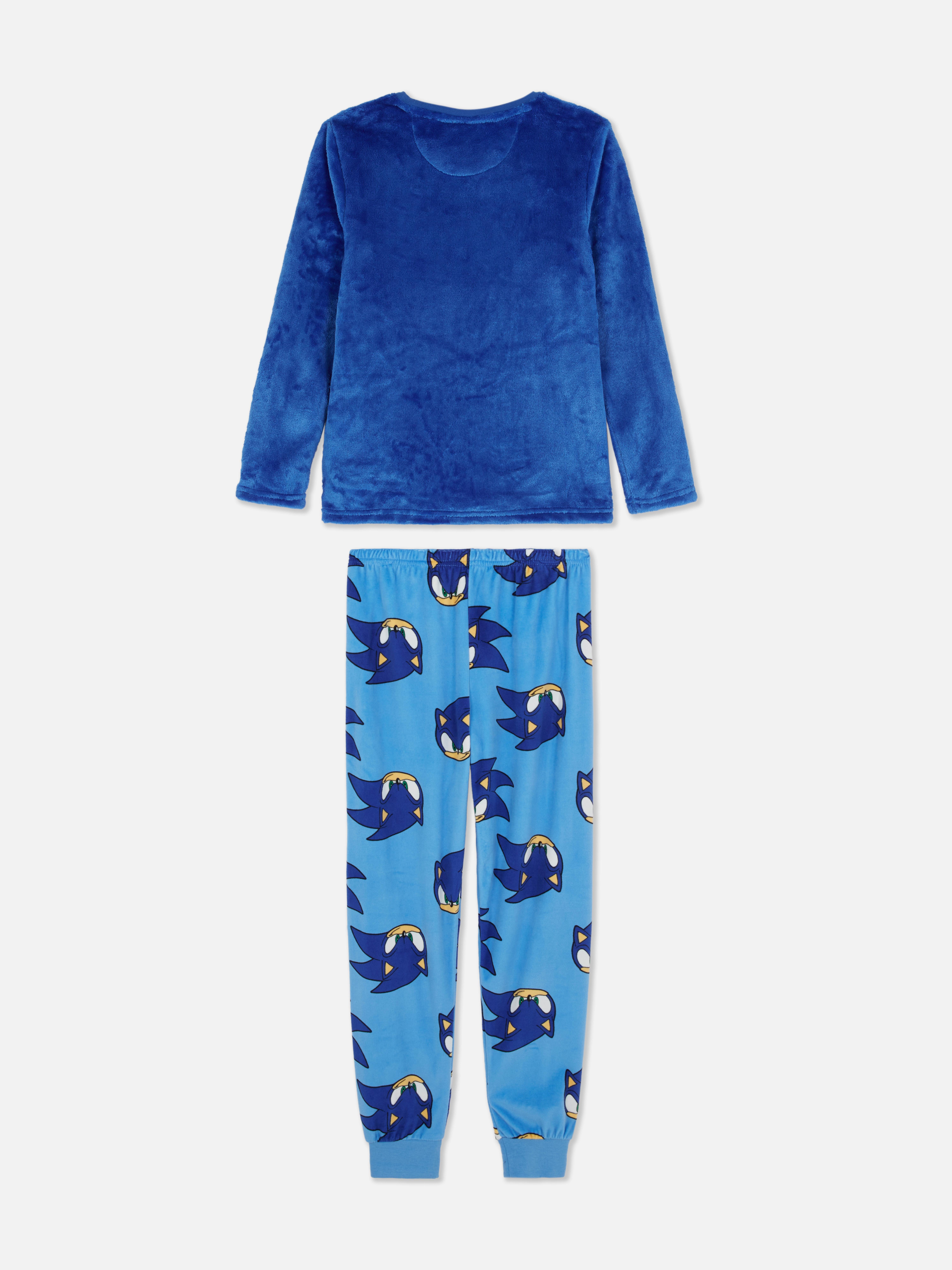 Pijamale din fleece Sonic The Hedgehog O pijama Sonic cu top cu mânecă lungă și pantaloni
