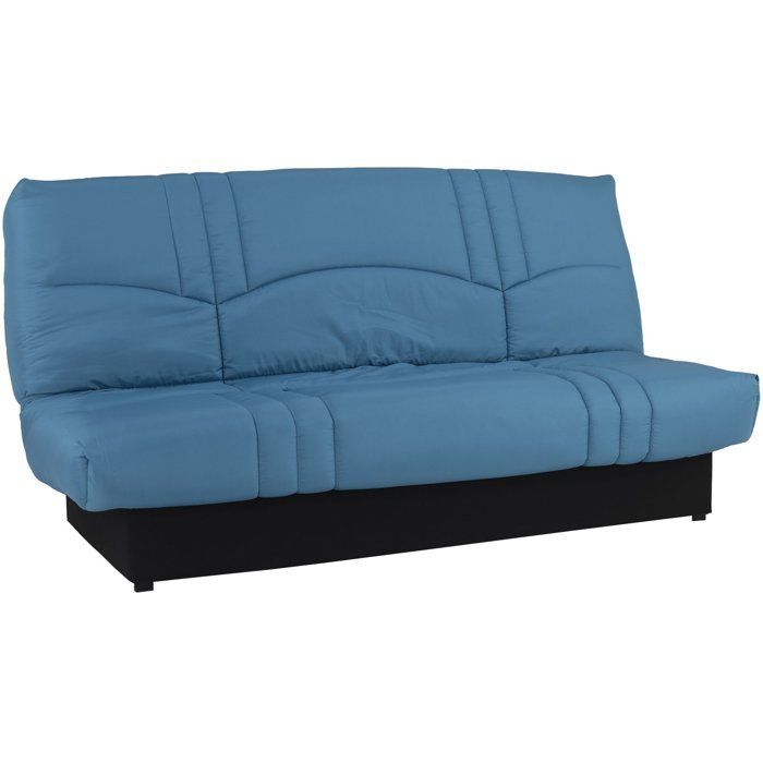 Sofá cama Click-clack - 3 plazas - Tela azul pato - 190 x 90 x 92 cm - PIXIE