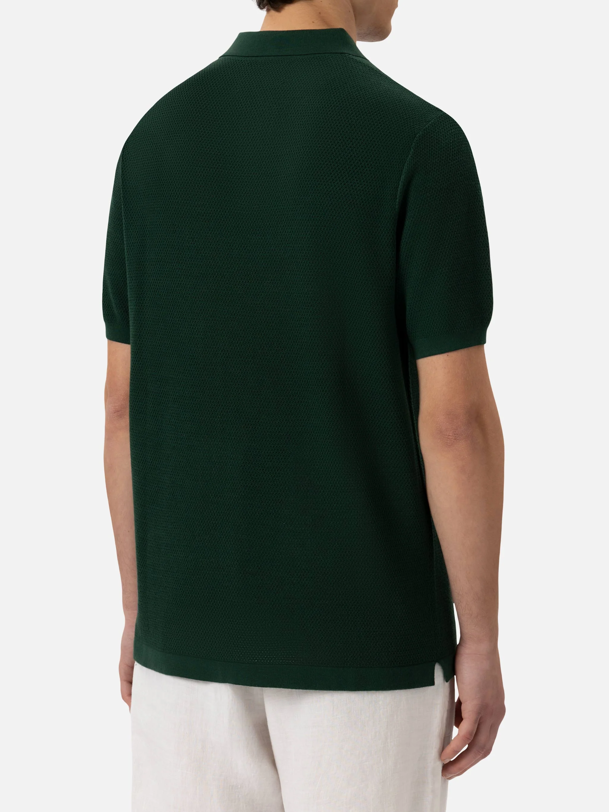 Sloan poloshirt zonder knoopjes in groen mesh