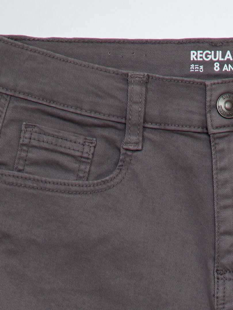 Twill broek met normale pasvorm - GRIJS