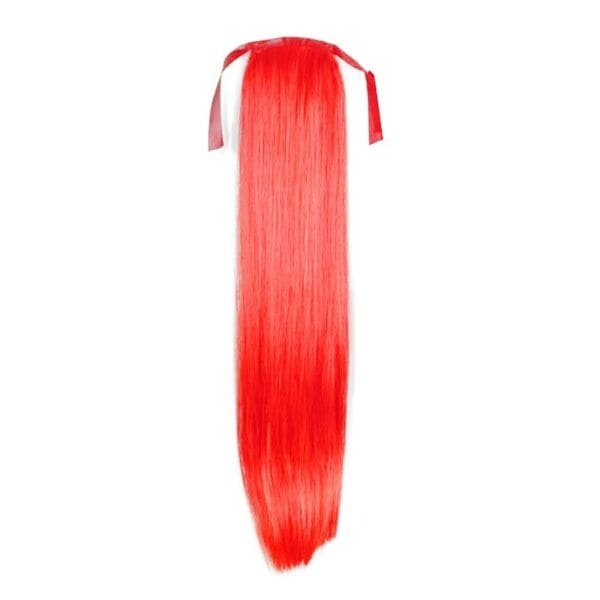 Fashiongirl Extensions екстензије за косу са шналом у облику репа, ватрено црвене – равне – црвене