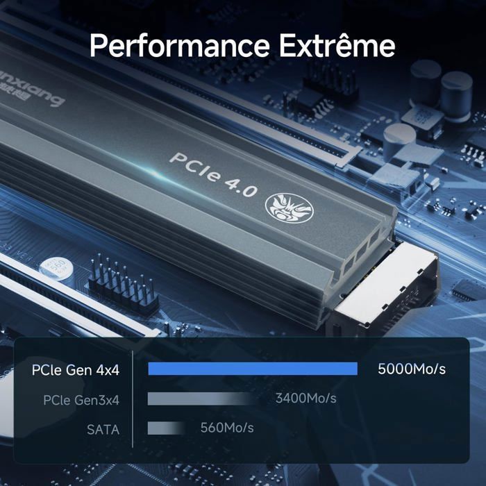 Fanxiang S660 1 TB NVMe M.2 PCIe 4.0x4 interne SSD für PS5 mit Kühlkörper