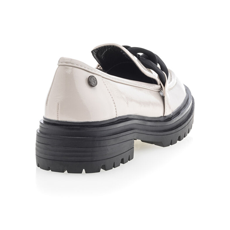Beige loafers/bootschoenen voor dames