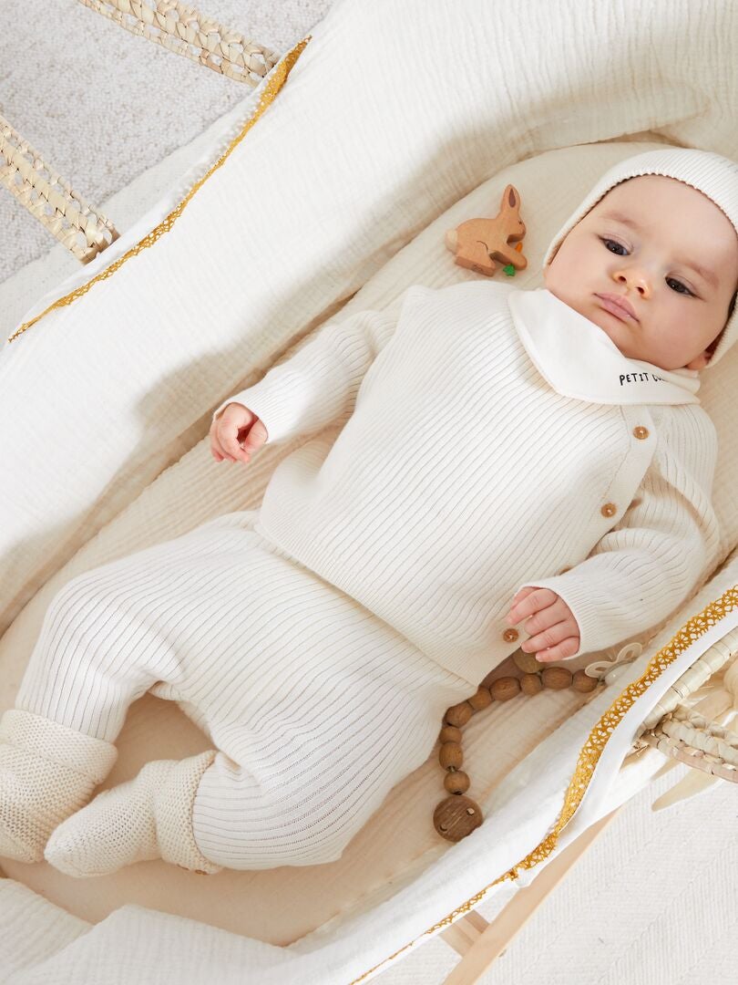 Cutie de naștere „Bun venit bebeluș” cu 5 piese - Unisex - ALBĂ