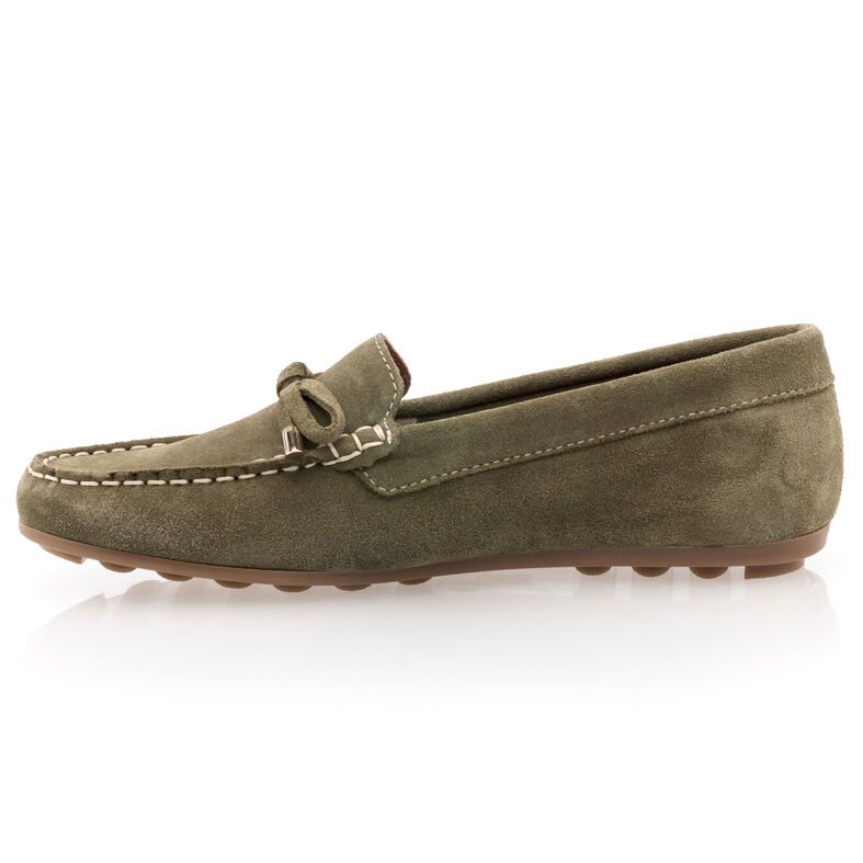 Grüne Damen-Loafer/Bootsschuhe