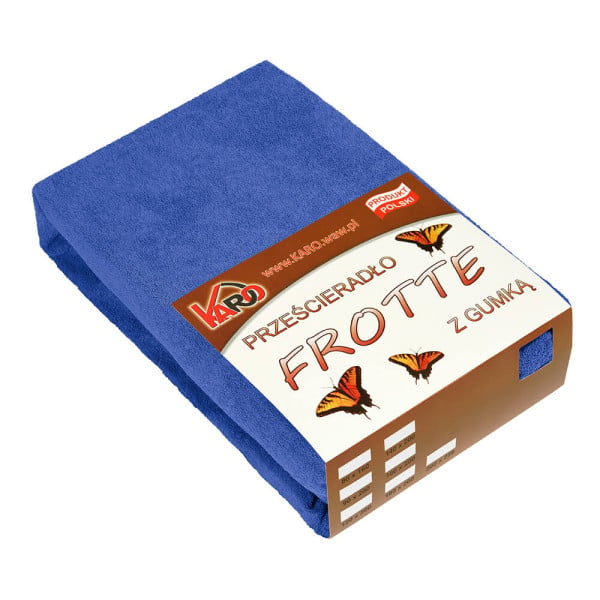 Prześcieradło frotte z gumką 140x200 szafirowe 029 KARO