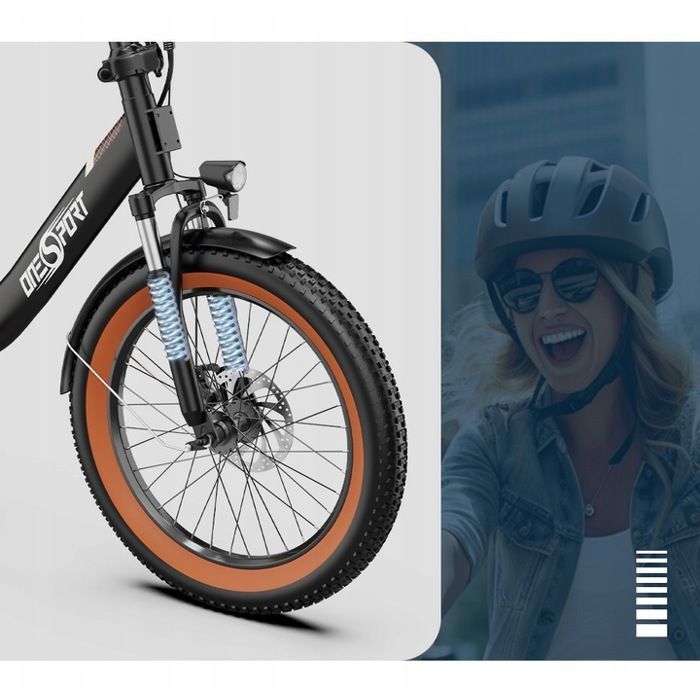 Bicicleta eléctrica plegable - ONESPORT - OT16-2 - 48V 17Ah 250W - Autonomía de 120 km - Bluetooth