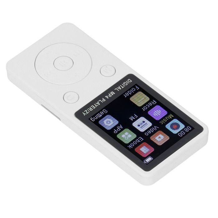 Lettore MP3/MP4 OMABETA con Bluetooth 5.0, schermo a colori da 1,8 pollici, scheda di memoria integrata da 16 GB, bianco