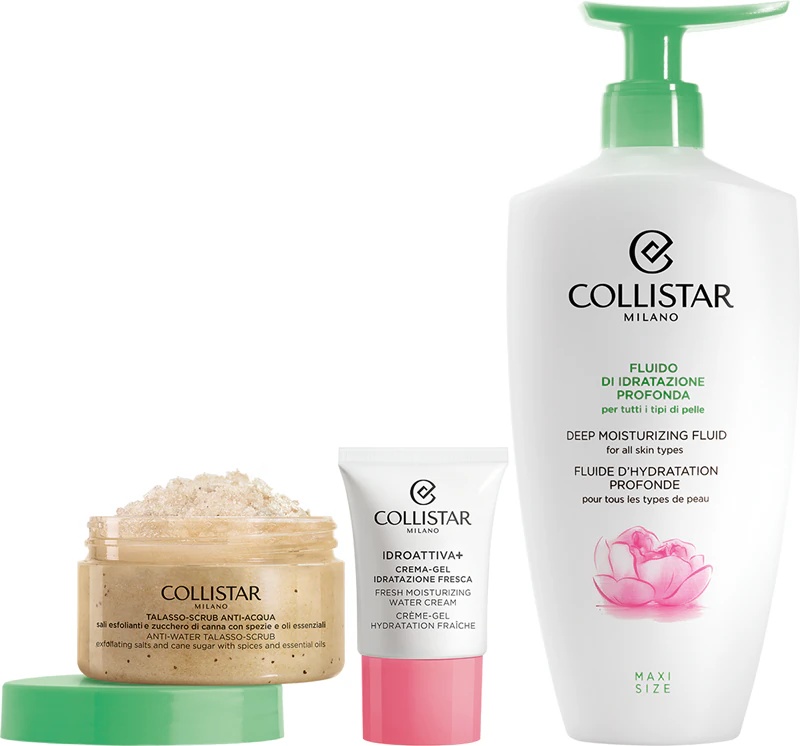 „Collistar Deep Moisturizing Fluid“ dovanų rinkinys, maitinantis ir drėkinantis.