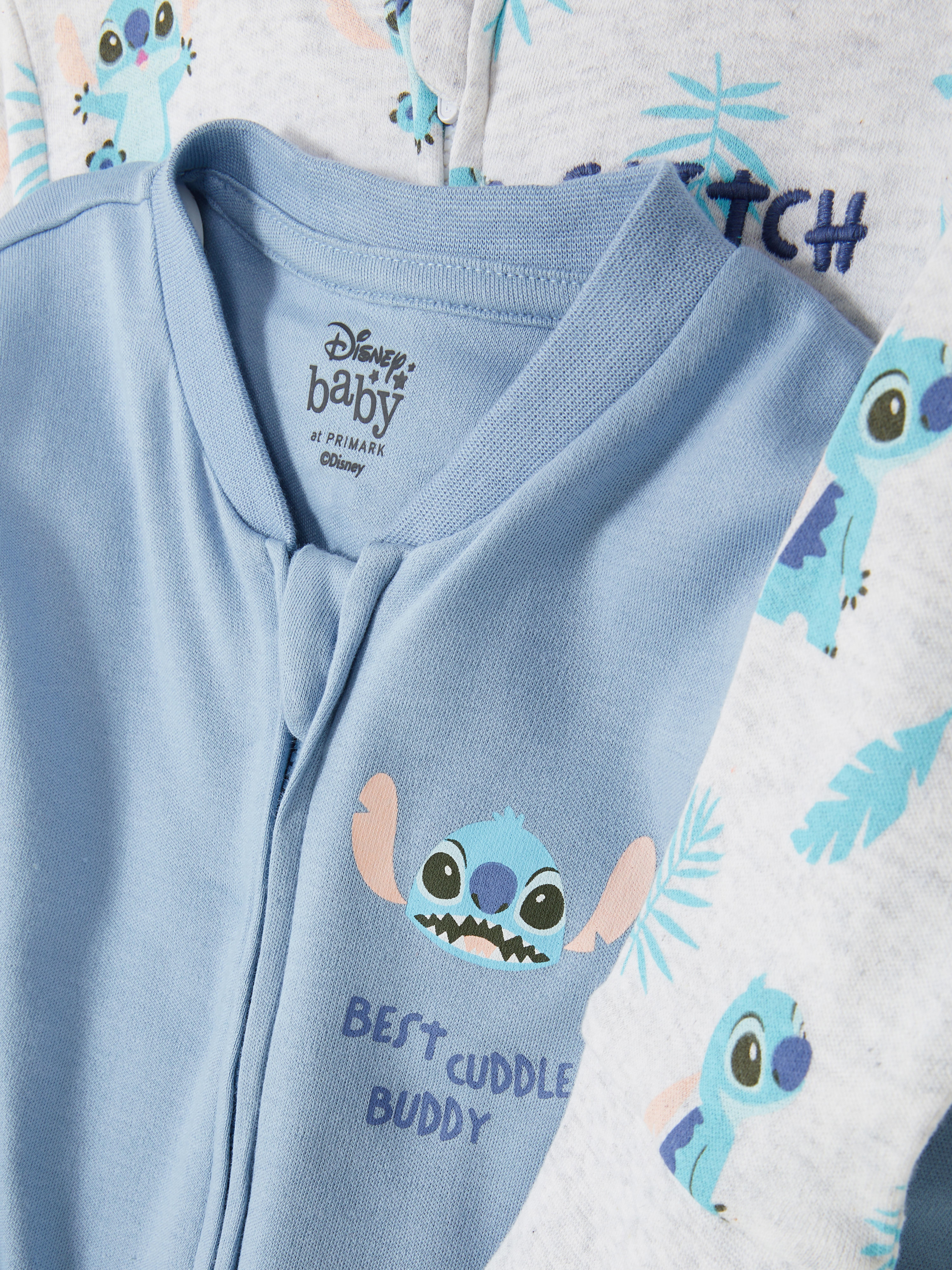 Pijamale Disney Stitch, set de 2 Două pijamale cu manșete și modele Disney Stitch