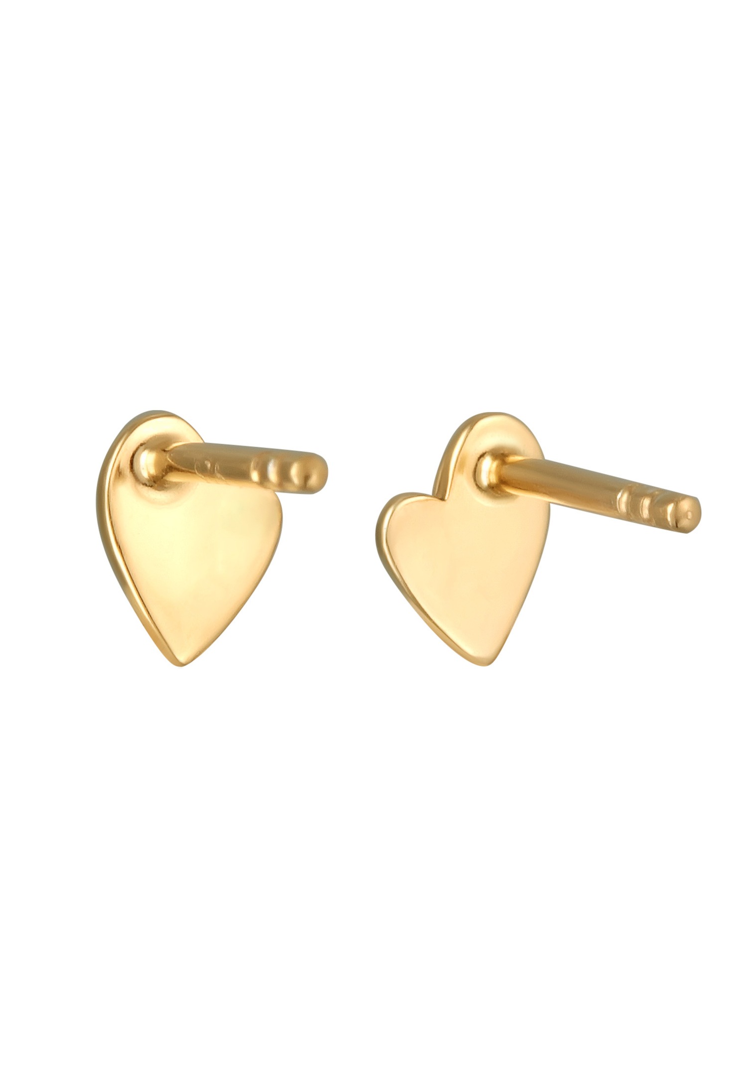 Elli Femmes Clous d'oreilles Cœur Amour Ludique en Argent Sterling 925 Plaqué Or