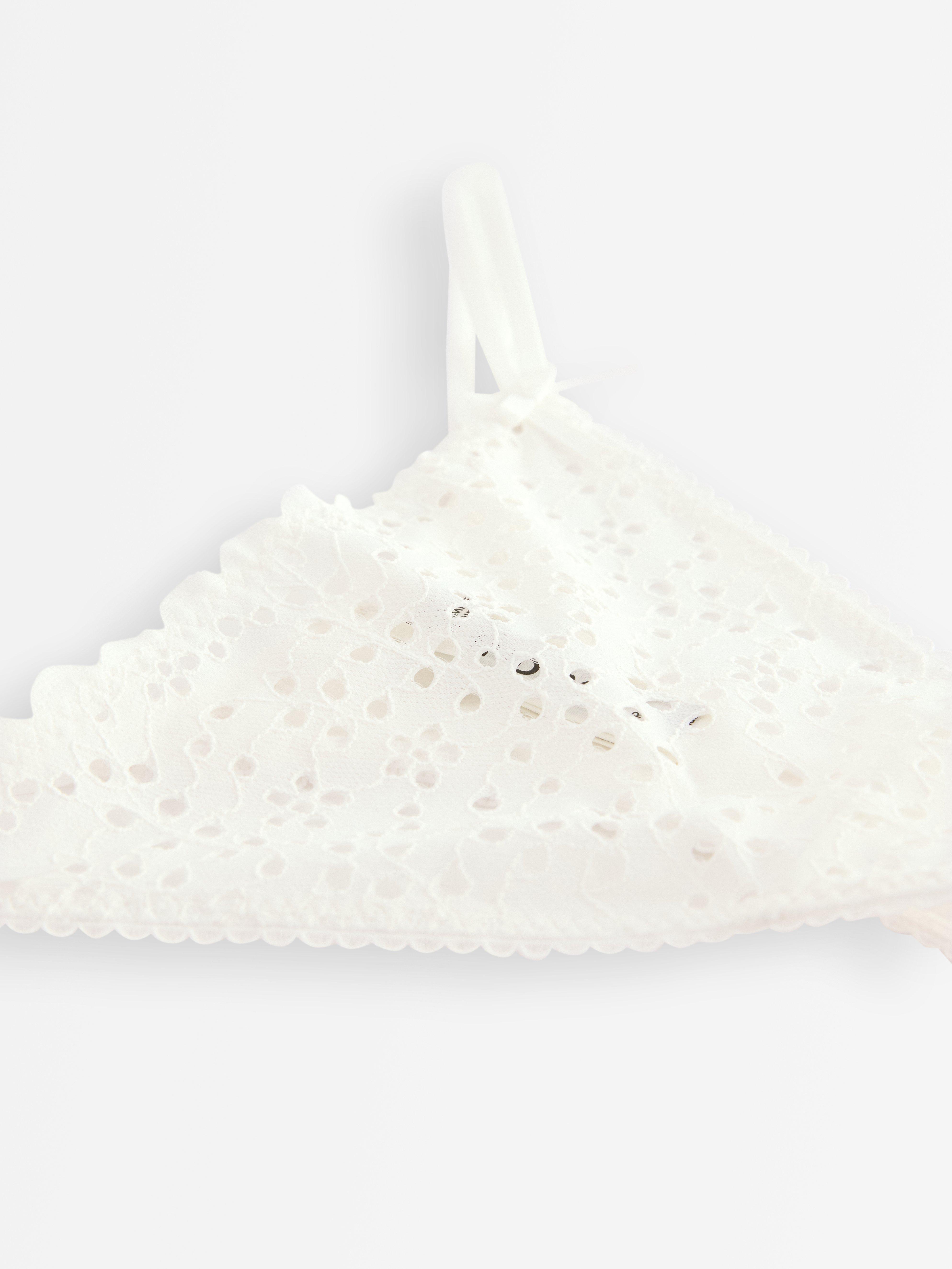 Stringtrosa med broderie anglaise White