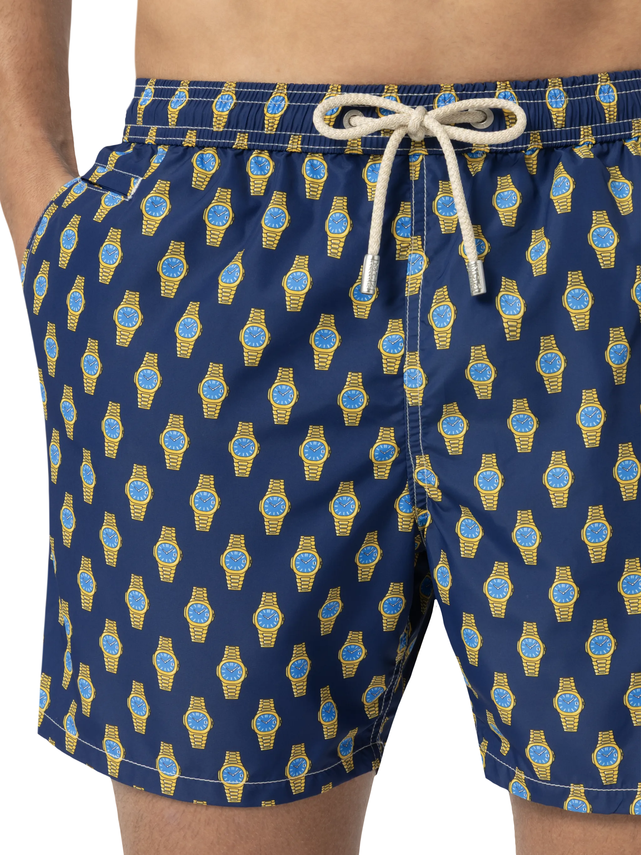 Zwemkleding met verlichtingseffect in lichtgewicht stof met klokprint.