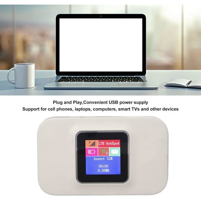 WiFi de Voyage Portable 5G,Routeur WiFi Mobile avec Fonction de Cryptage WiFi,Point D'accès MiFi Mobile de Poche,Prend en Charge